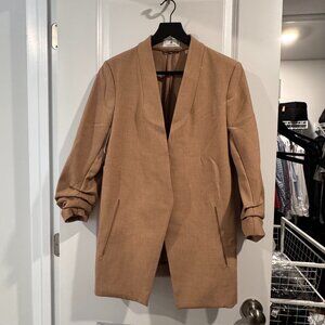 Aritzia Power Blazer, Camel Linen, Size 8 NWT